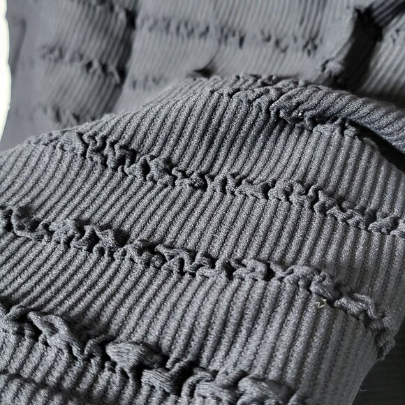 Talbots Womens Black Textured Long Sleeve Shirt Size Medium Stretch Vintage Dark - Picture 3 of 8